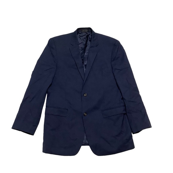 Lauren Ralph Lauren Black Label Wool Blazer Sz 42L Navy Blue Two Button - Picture 1 of 6